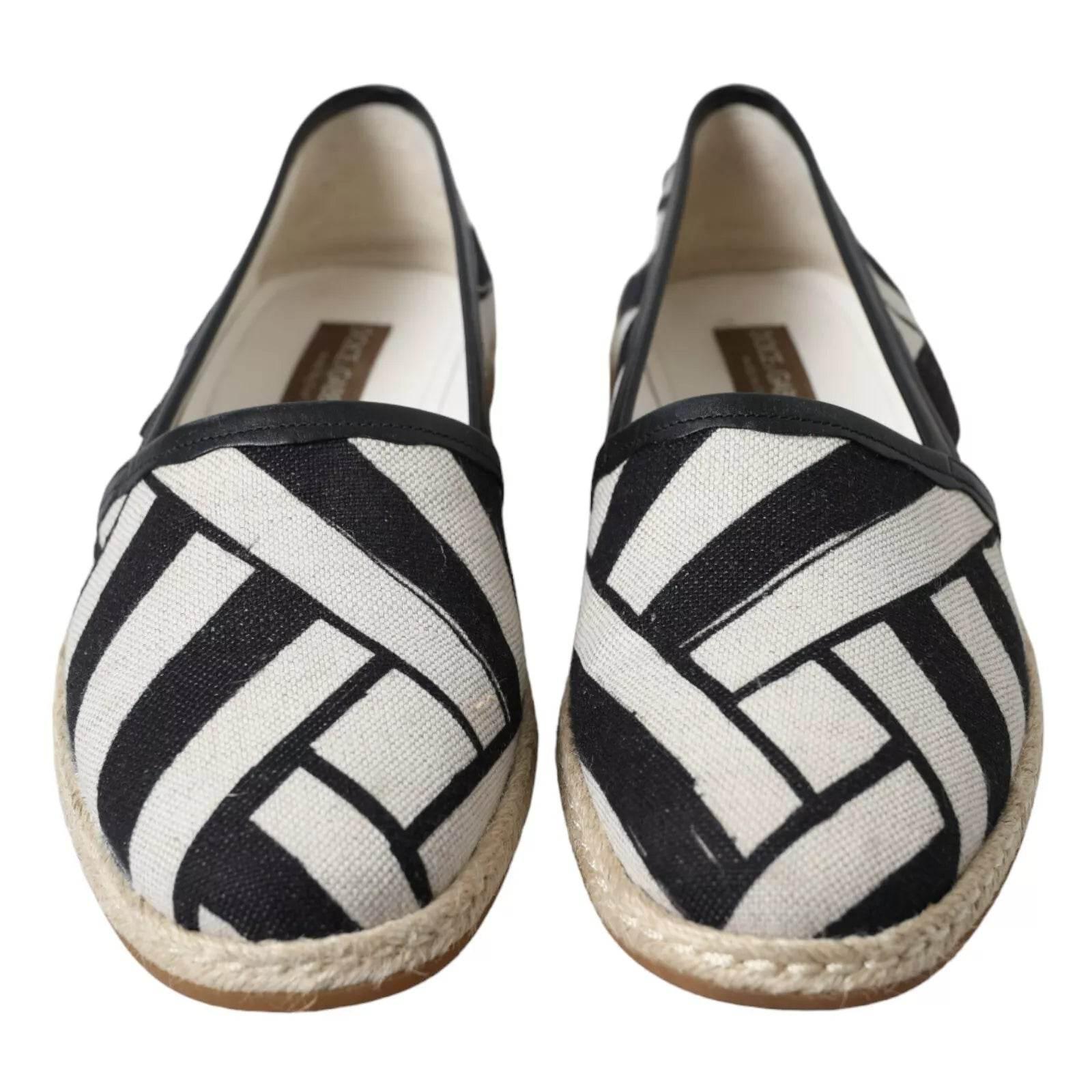 Dolce & Gabbana Elegant Striped Leather Espadrilles - Hilstor