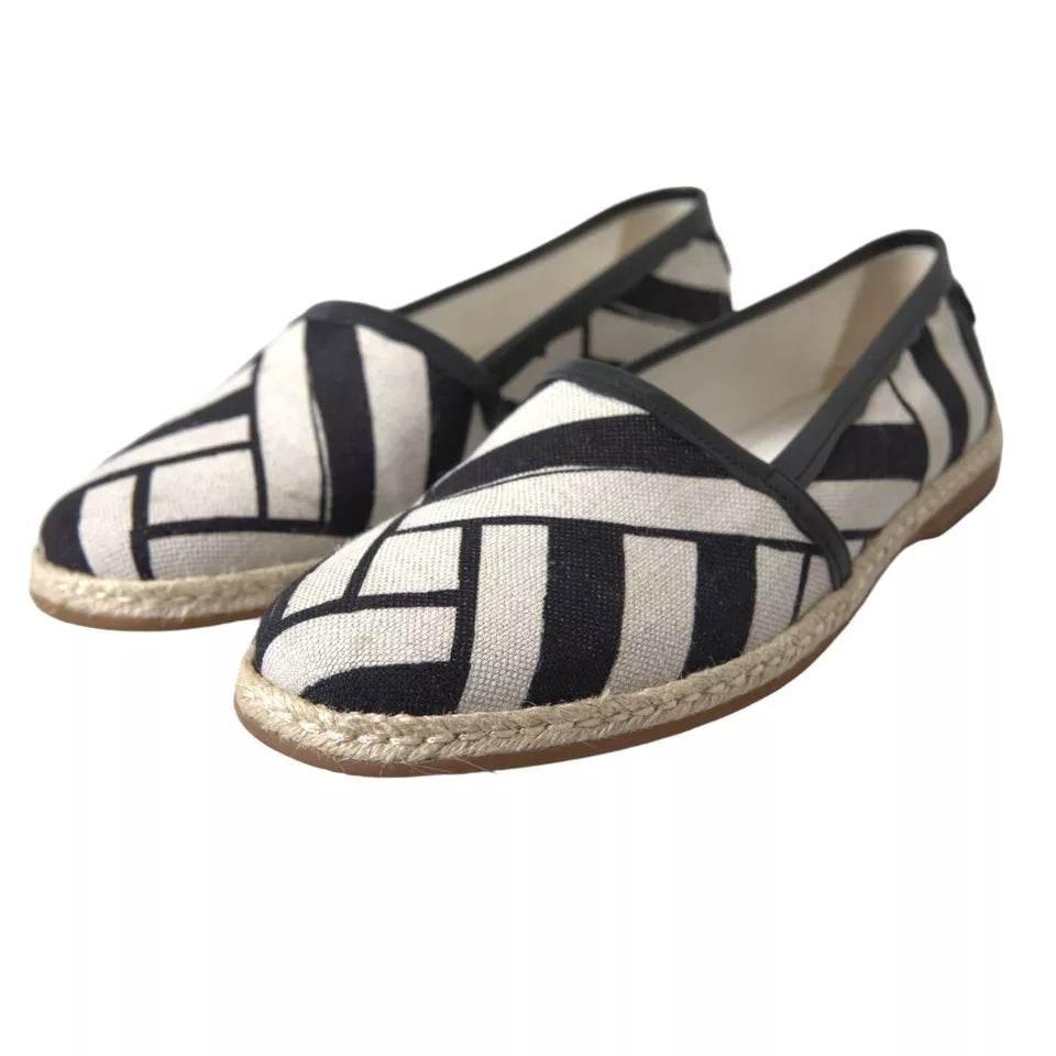 Dolce & Gabbana Elegant Striped Leather Espadrilles - Hilstor
