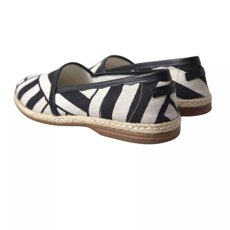 Dolce & Gabbana Elegant Striped Leather Espadrilles - Hilstor