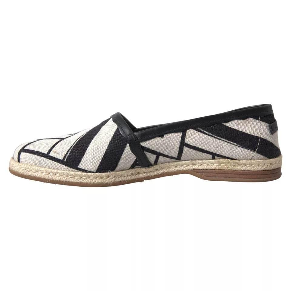 Dolce & Gabbana Elegant Striped Leather Espadrilles - Hilstor