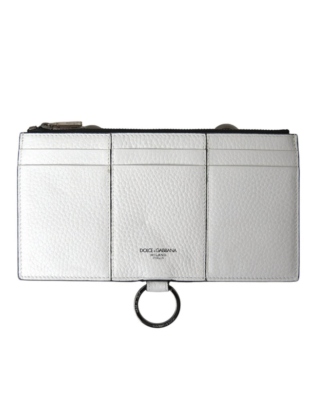 Dolce & Gabbana Elegant White Leather Crossbody Cardholder - Hilstor