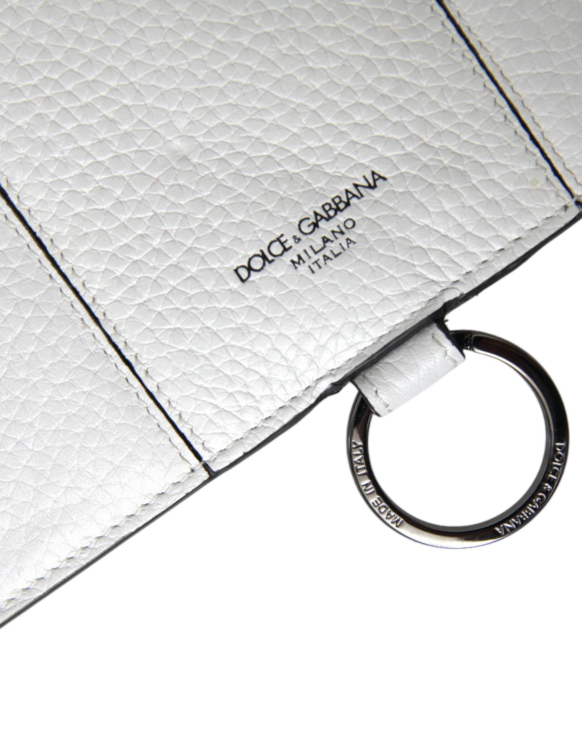 Dolce & Gabbana Elegant White Leather Crossbody Cardholder - Hilstor