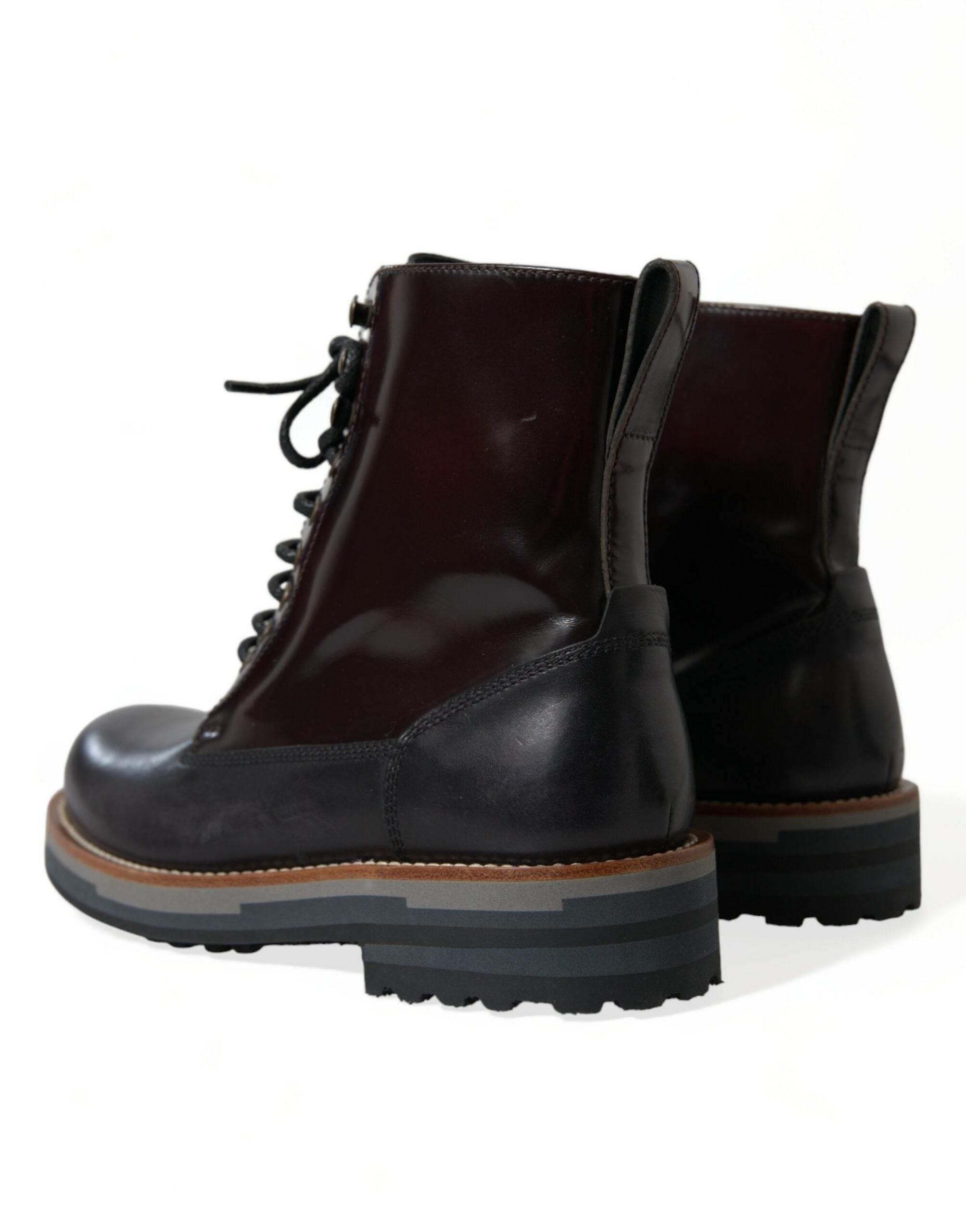 Dolce & Gabbana Chic Bi-Color Leather Mid Calf Boots - Hilstor