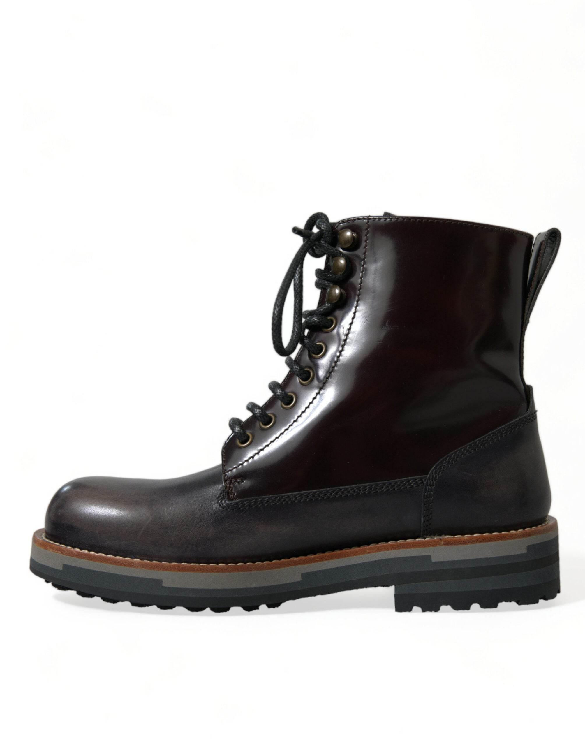 Dolce & Gabbana Chic Bi-Color Leather Mid Calf Boots - Hilstor