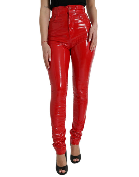 Dolce & Gabbana Chic Red High Waist Skinny Pants - Hilstor