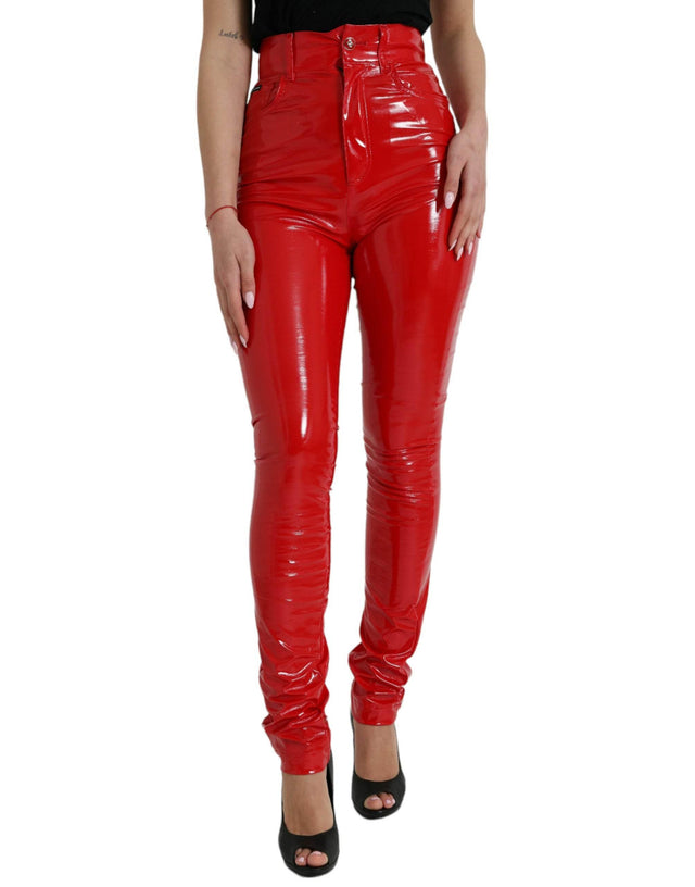 Dolce & Gabbana Chic Red High Waist Skinny Pants - Hilstor