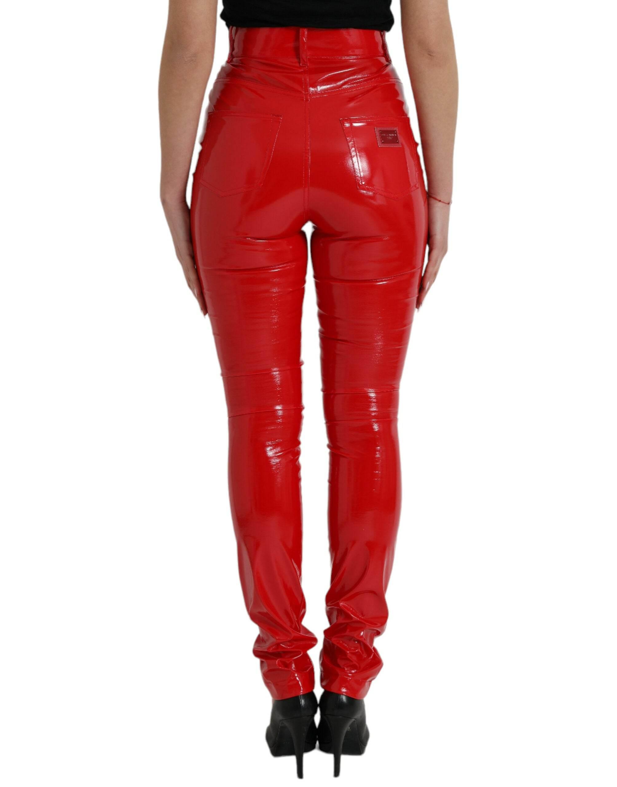 Dolce & Gabbana Chic Red High Waist Skinny Pants - Hilstor