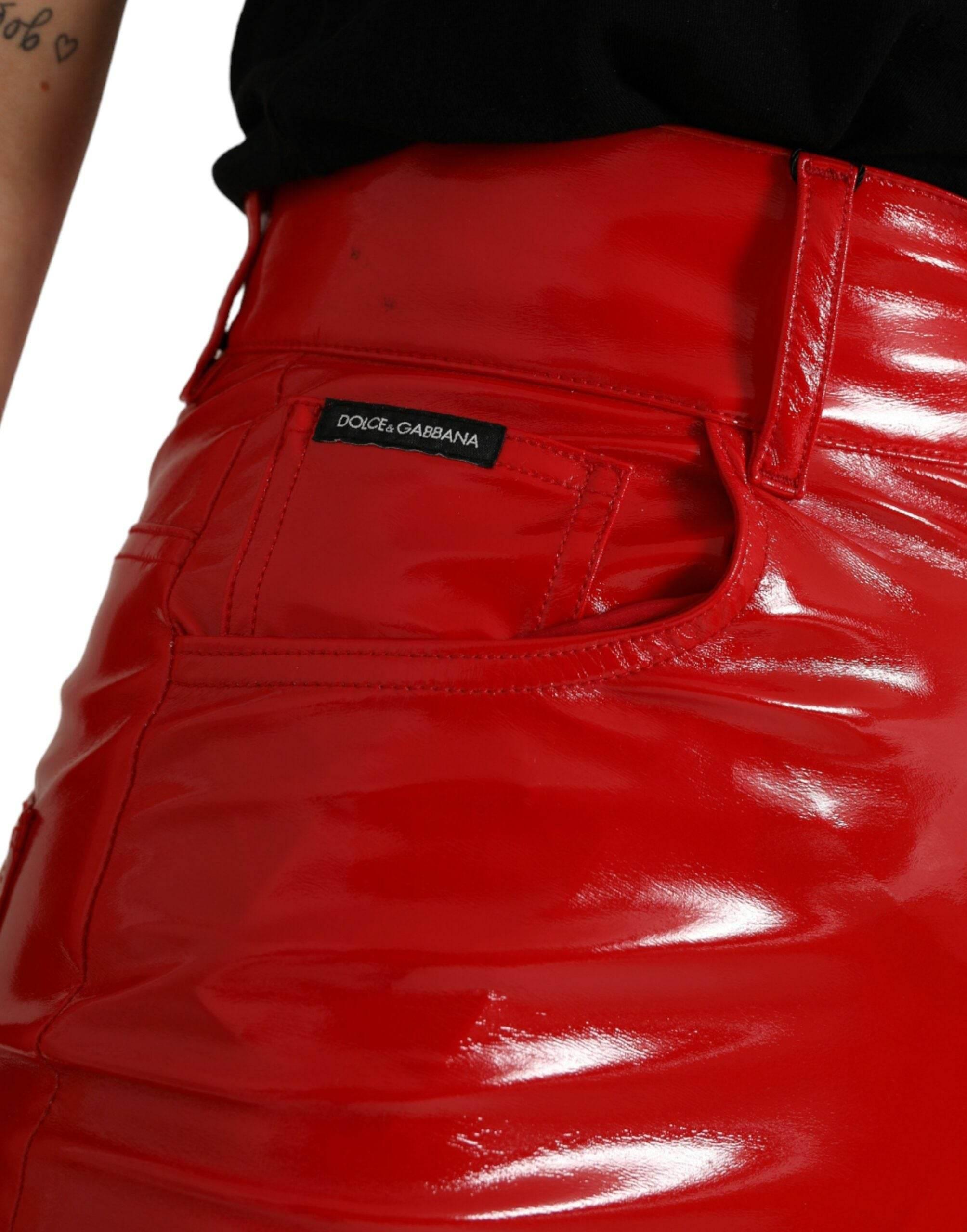 Dolce & Gabbana Chic Red High Waist Skinny Pants - Hilstor