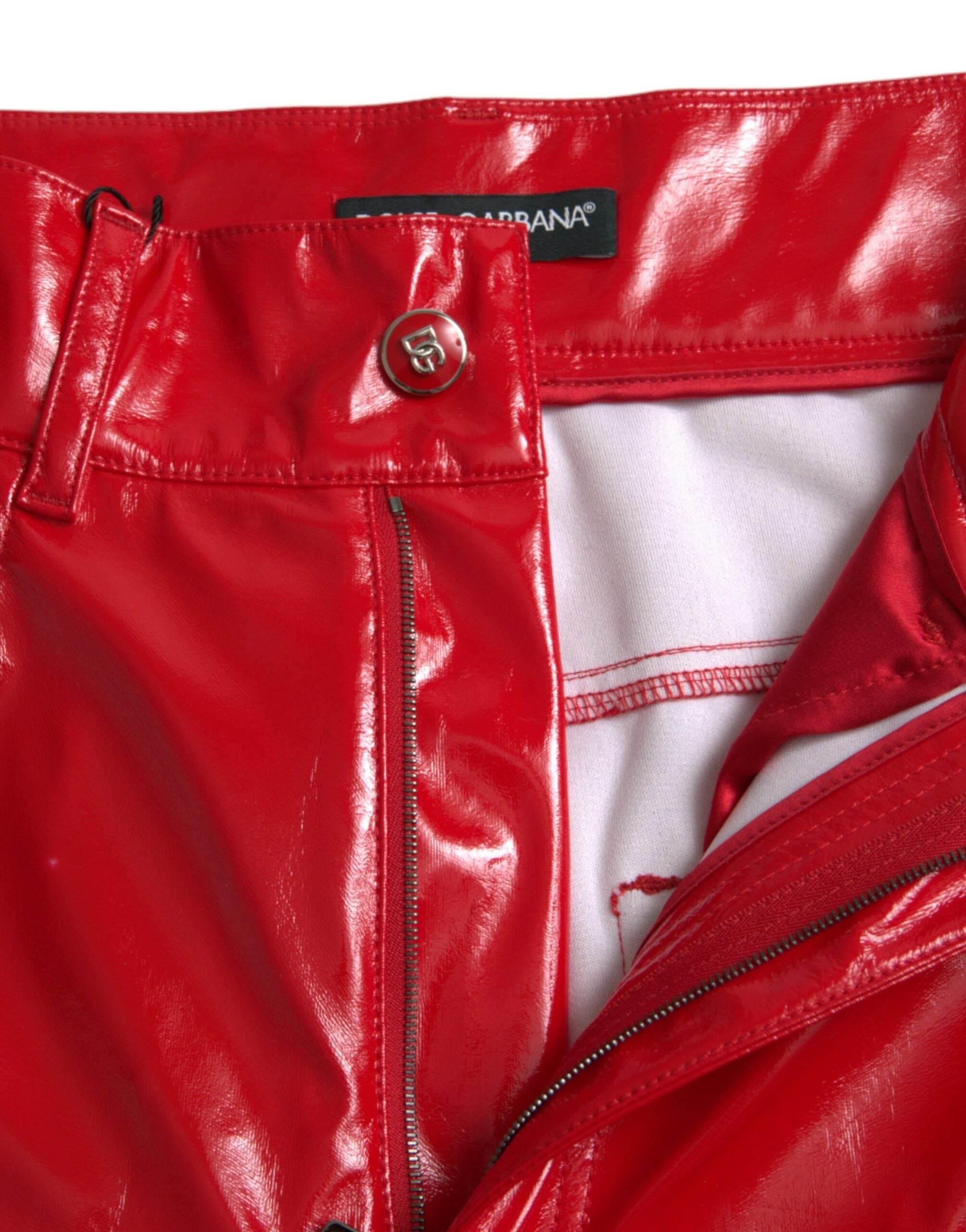 Dolce & Gabbana Chic Red High Waist Skinny Pants - Hilstor