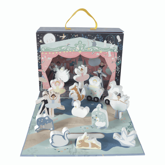Enchanted Playbox with Wooden Pieces – Portable Ballet & Fantasy Playset for Kids, Ages 3+ - Hilstor