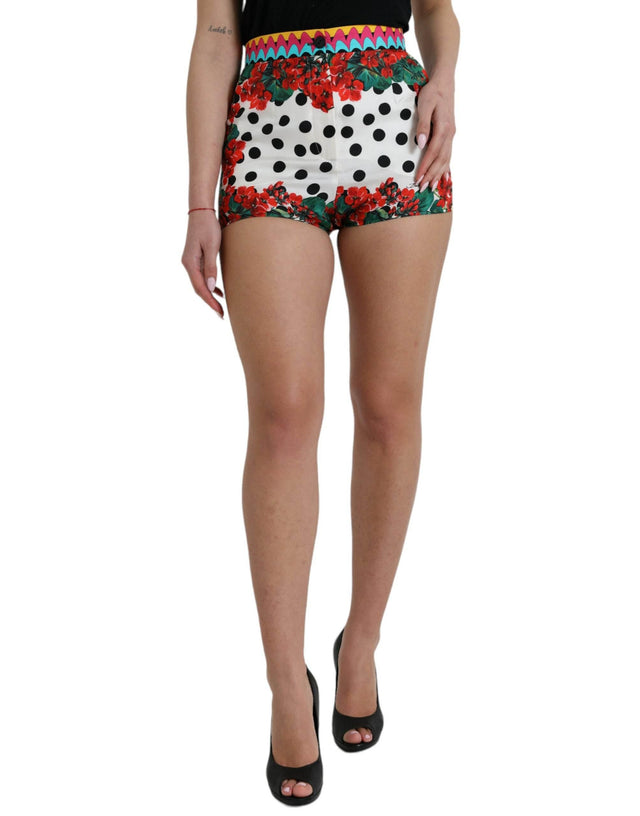 Dolce & Gabbana Multicolor Silk High Waist Hot Pants - Hilstor