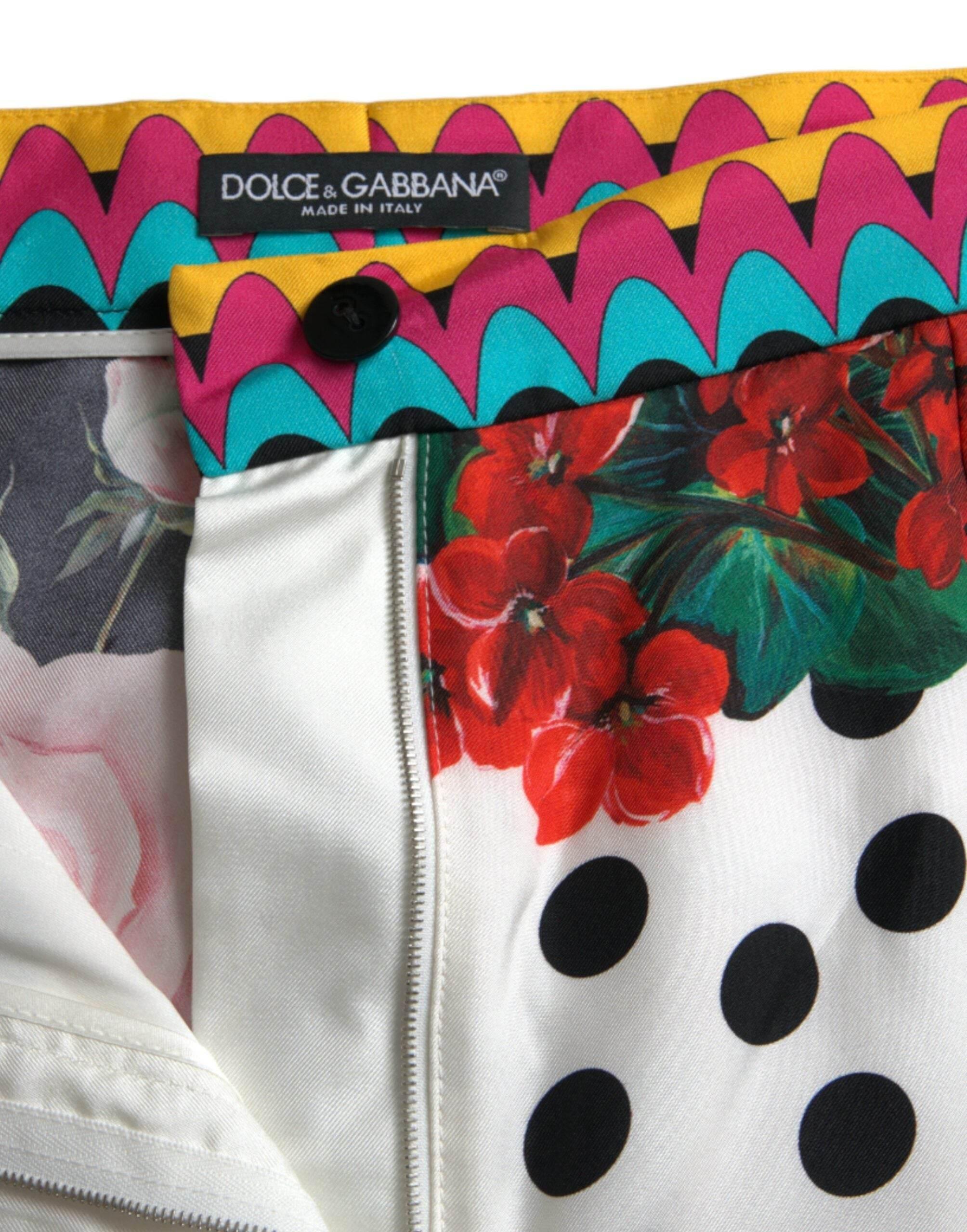 Dolce & Gabbana Multicolor Silk High Waist Hot Pants - Hilstor