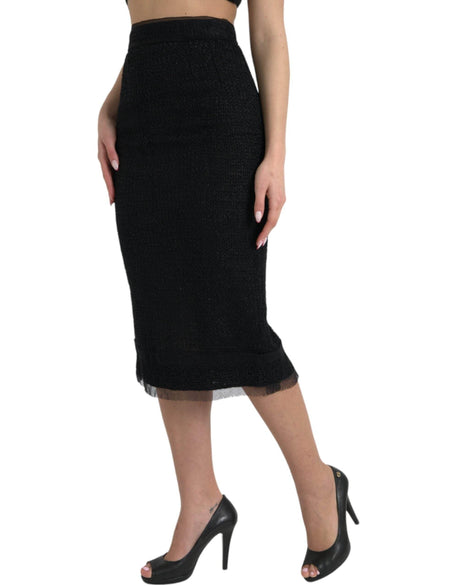 Dolce & Gabbana Elegant High Waist Midi Skirt - Hilstor