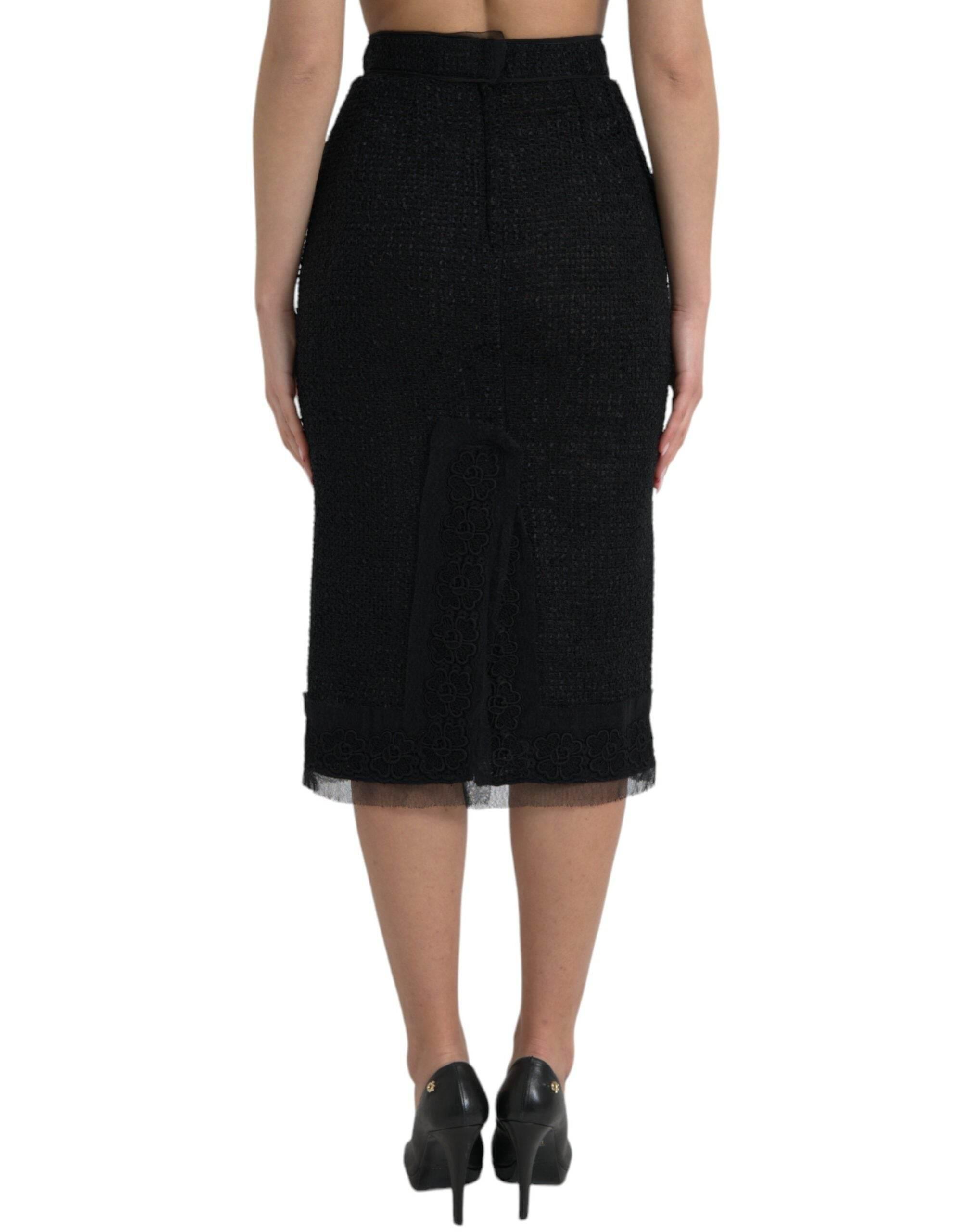 Dolce & Gabbana Elegant High Waist Midi Skirt - Hilstor