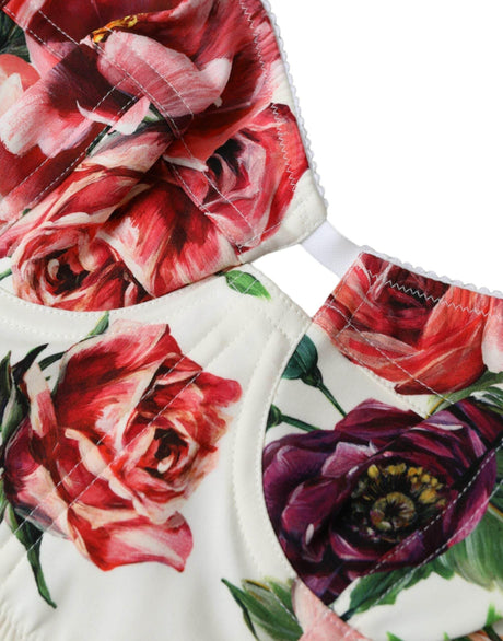 Dolce & Gabbana Floral Silk Blend Bustier Crop Top - Hilstor