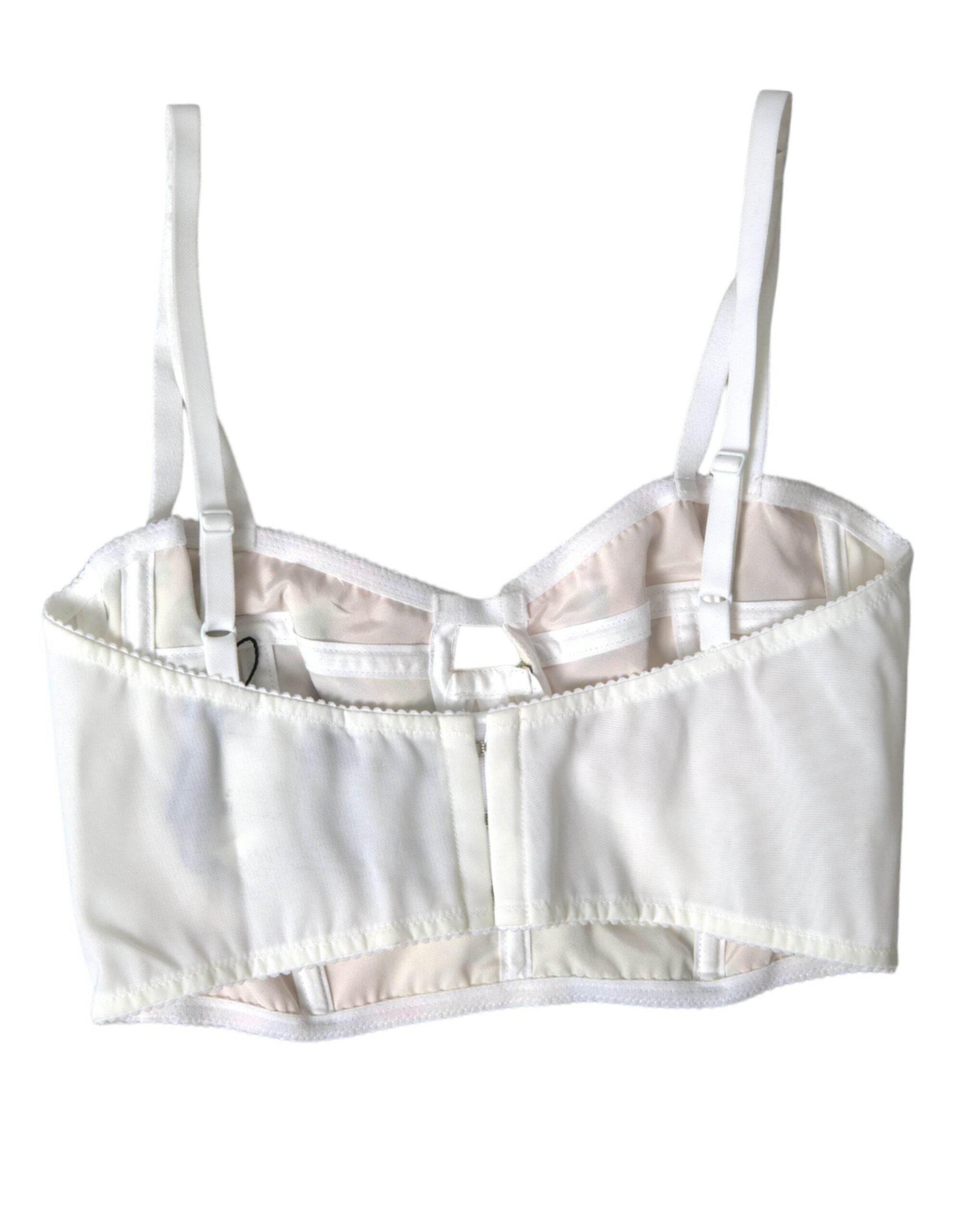 Dolce & Gabbana Floral Silk Blend Bustier Crop Top - Hilstor