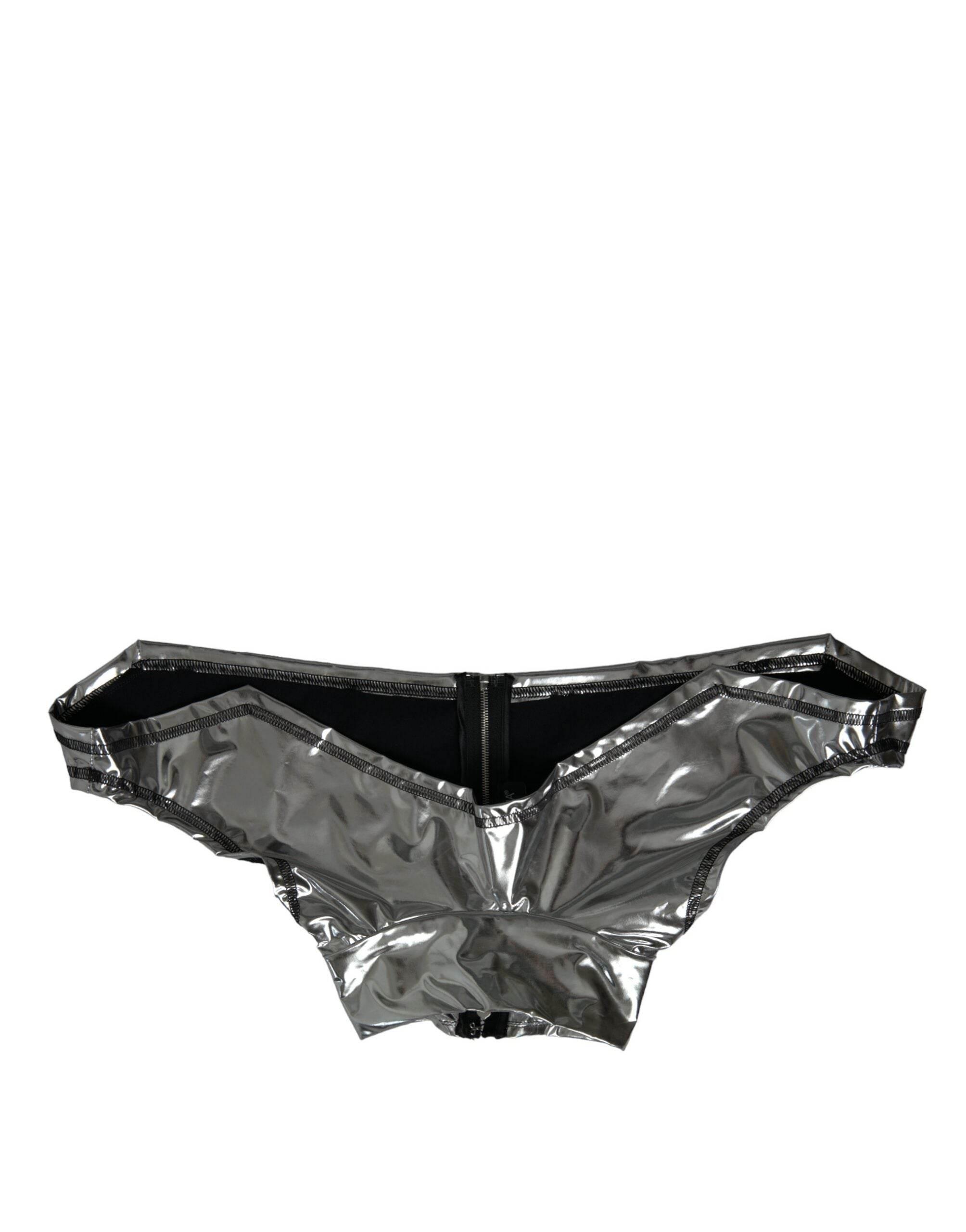 Dolce & Gabbana Silver Elegance Top with Zipper Closure - Hilstor