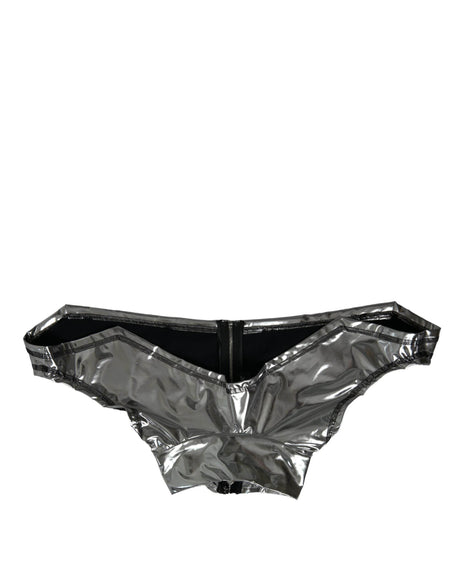 Dolce & Gabbana Silver Elegance Top with Zipper Closure - Hilstor