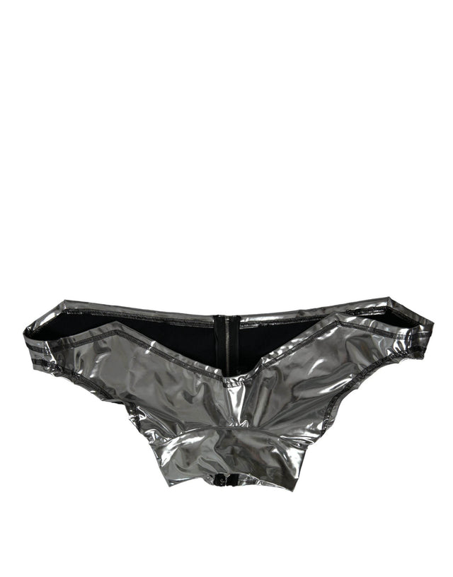 Dolce & Gabbana Silver Elegance Top with Zipper Closure - Hilstor