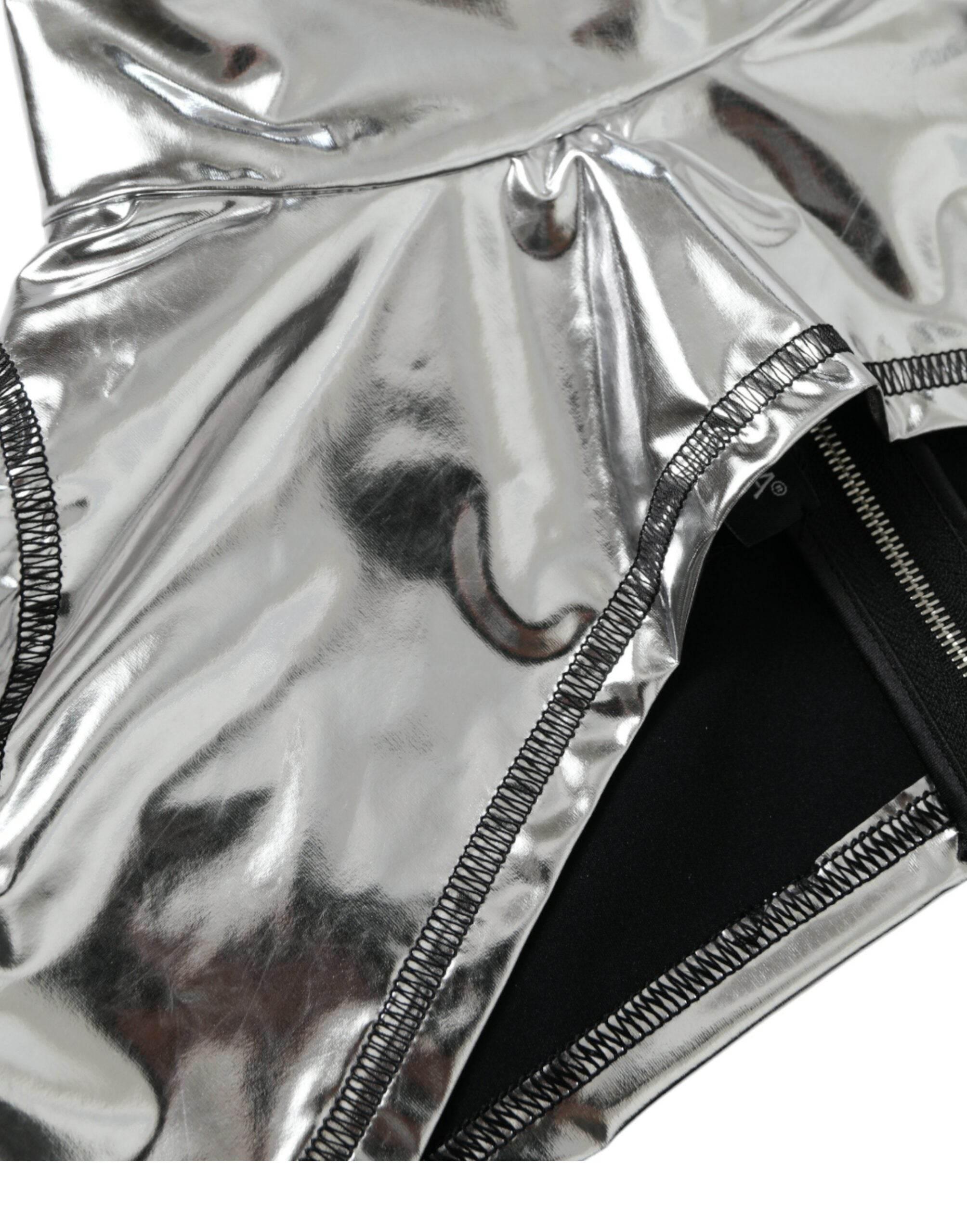 Dolce & Gabbana Silver Elegance Top with Zipper Closure - Hilstor