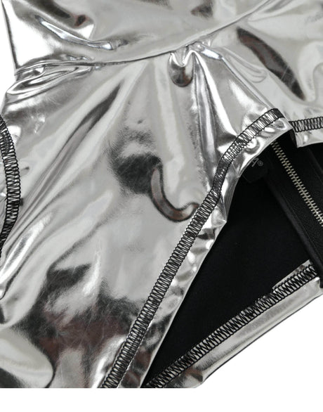 Dolce & Gabbana Silver Elegance Top with Zipper Closure - Hilstor