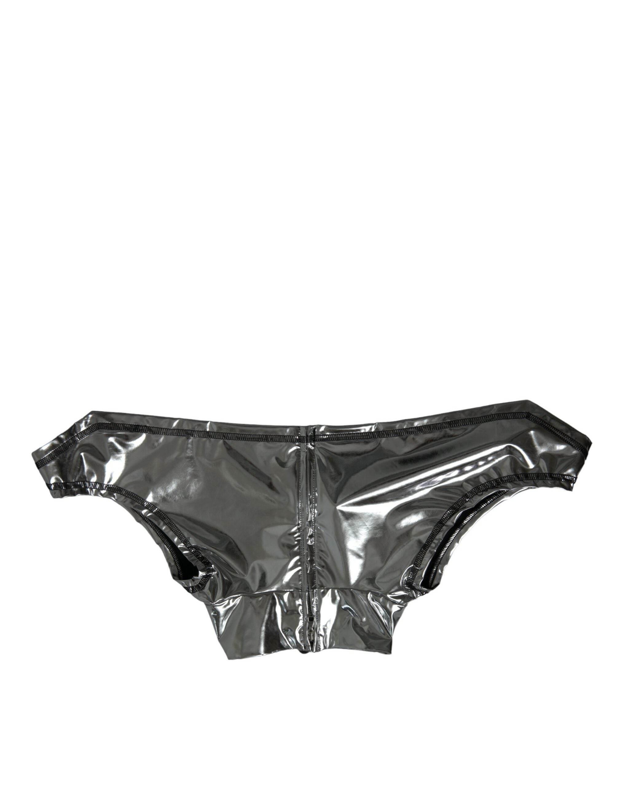Dolce & Gabbana Silver Elegance Top with Zipper Closure - Hilstor