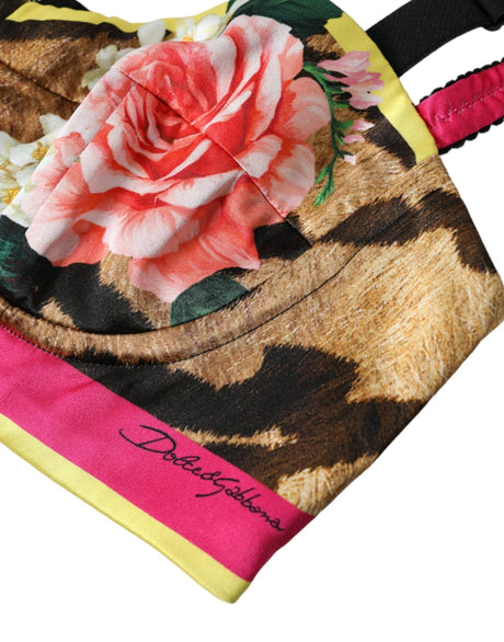 Dolce & Gabbana Floral Silk Blend Bustier Crop Top - Hilstor
