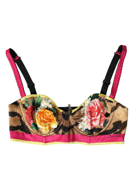 Dolce & Gabbana Floral Silk Blend Bustier Crop Top - Hilstor