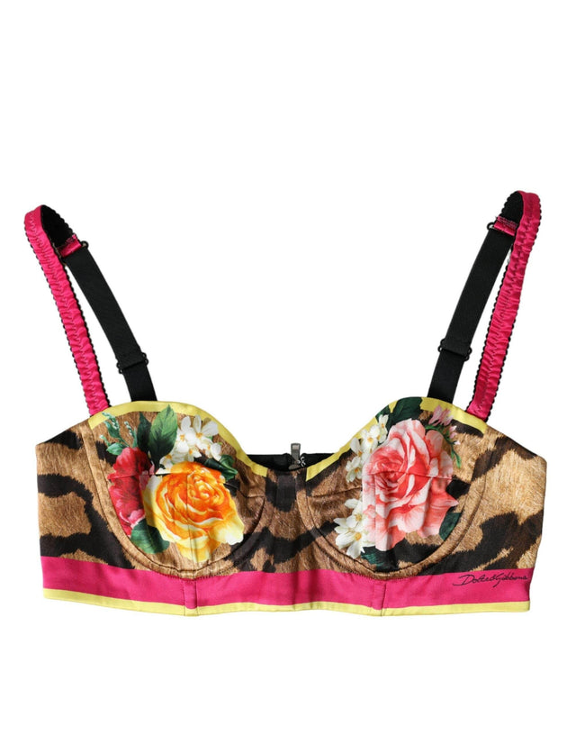 Dolce & Gabbana Floral Silk Blend Bustier Crop Top - Hilstor