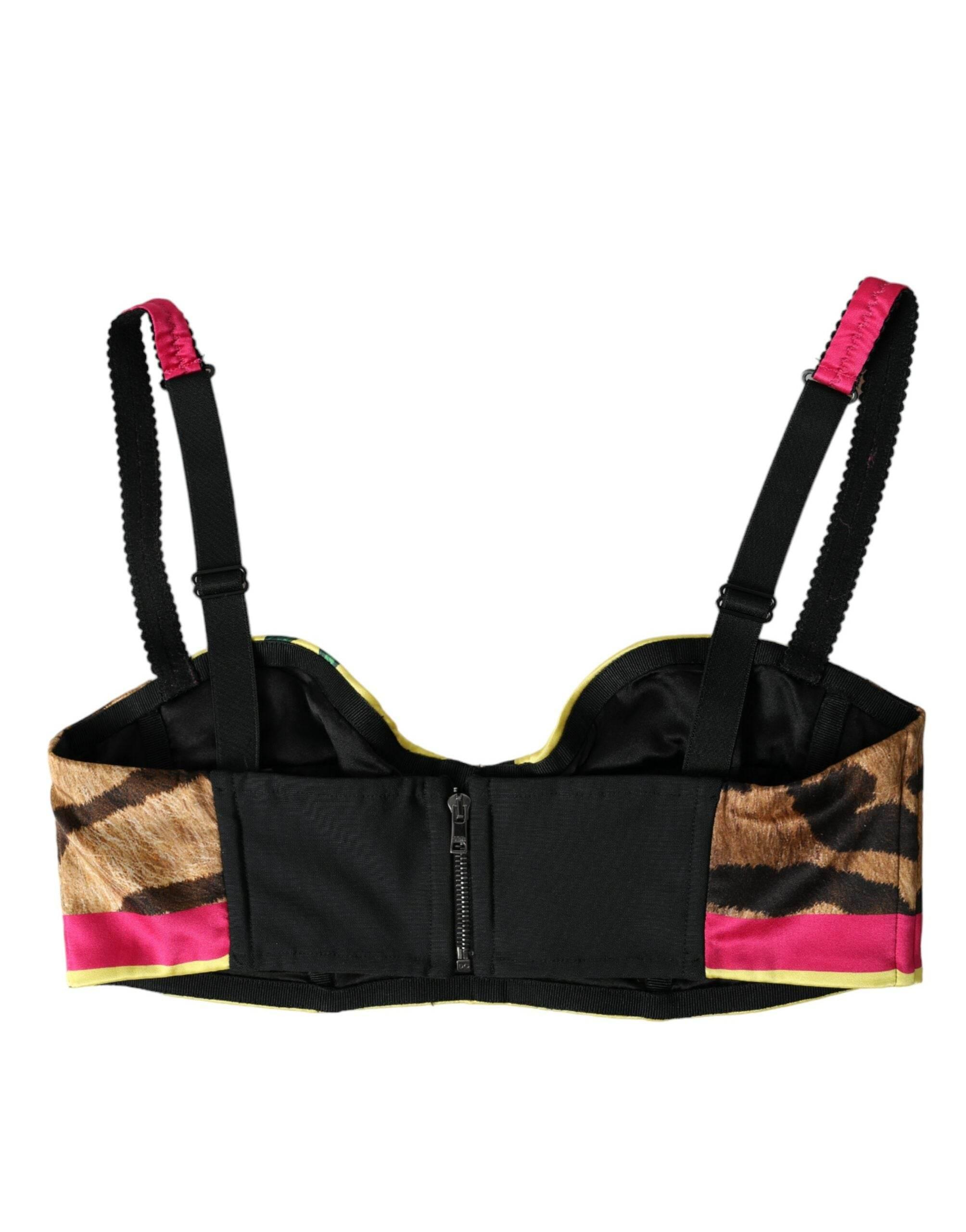 Dolce & Gabbana Floral Silk Blend Bustier Crop Top - Hilstor
