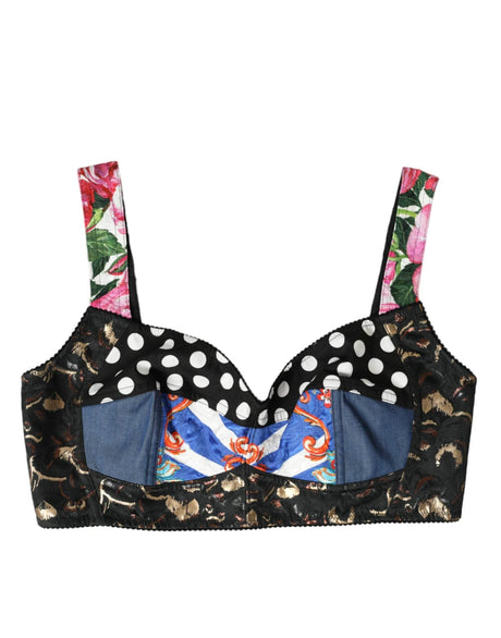 Dolce & Gabbana Floral Patchwork Bustier Crop Top - Hilstor