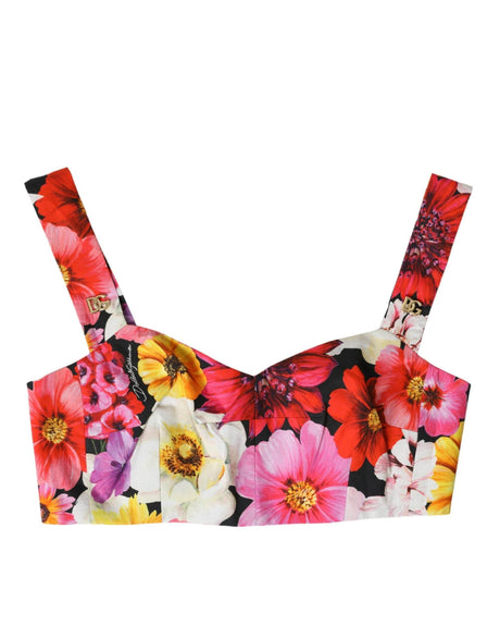 Dolce & Gabbana Exquisite Floral Bustier Crop Top - Hilstor