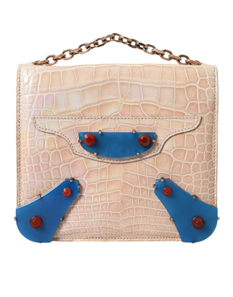 Balenciaga Elegant Mini Chain Beige Clutch for Evening Elegance - Hilstor