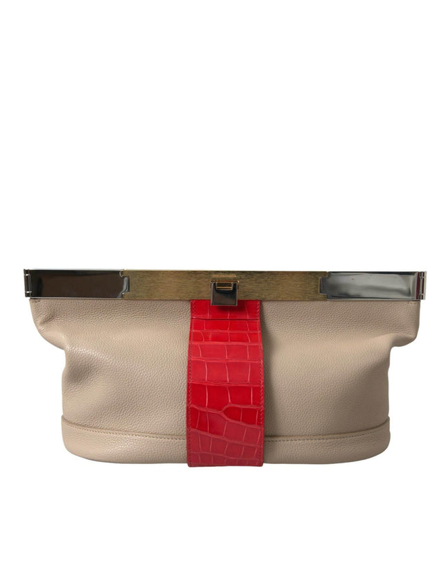 Balenciaga Two Tone Exotic Leather Clutch - Hilstor