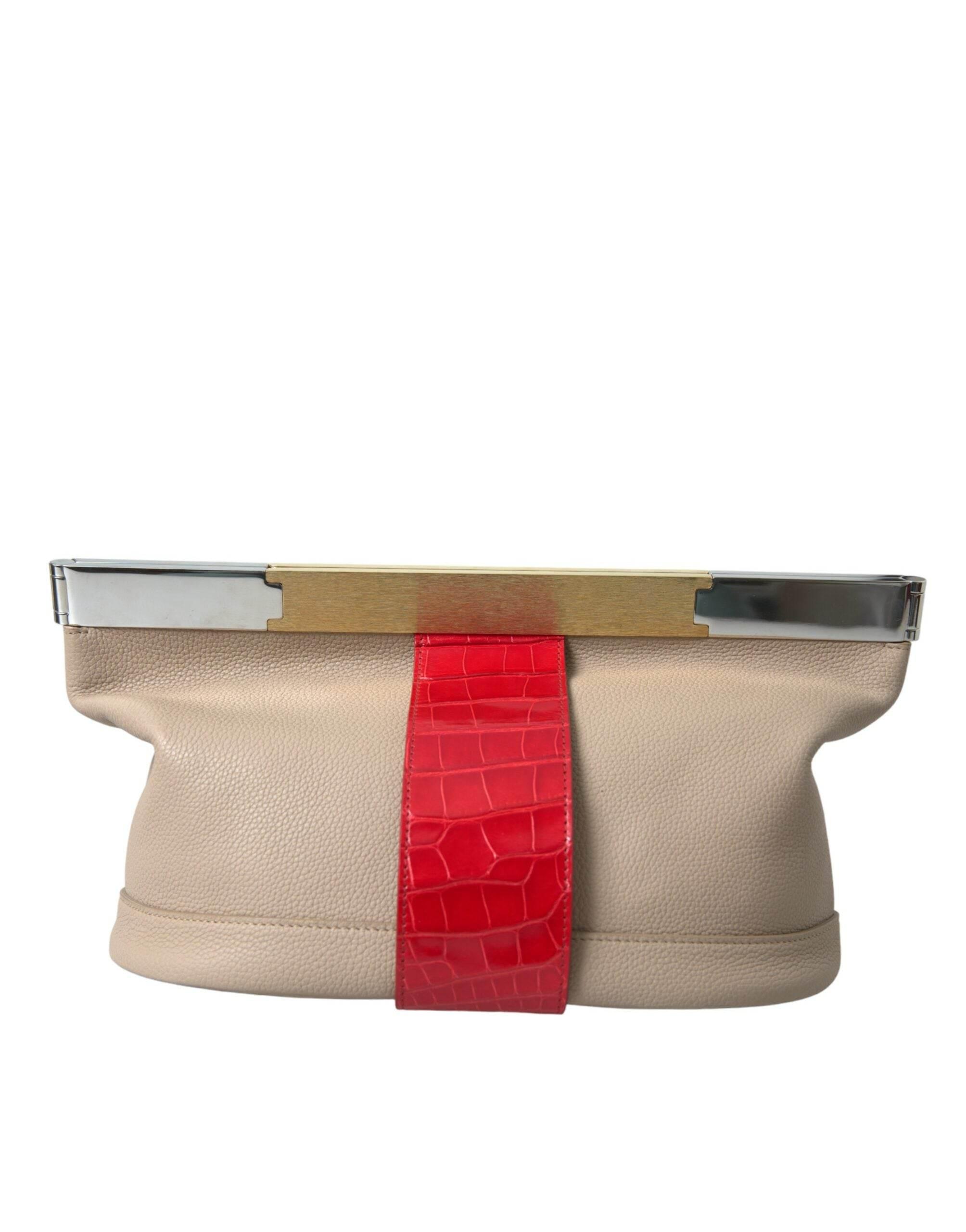 Balenciaga Two Tone Exotic Leather Clutch - Hilstor