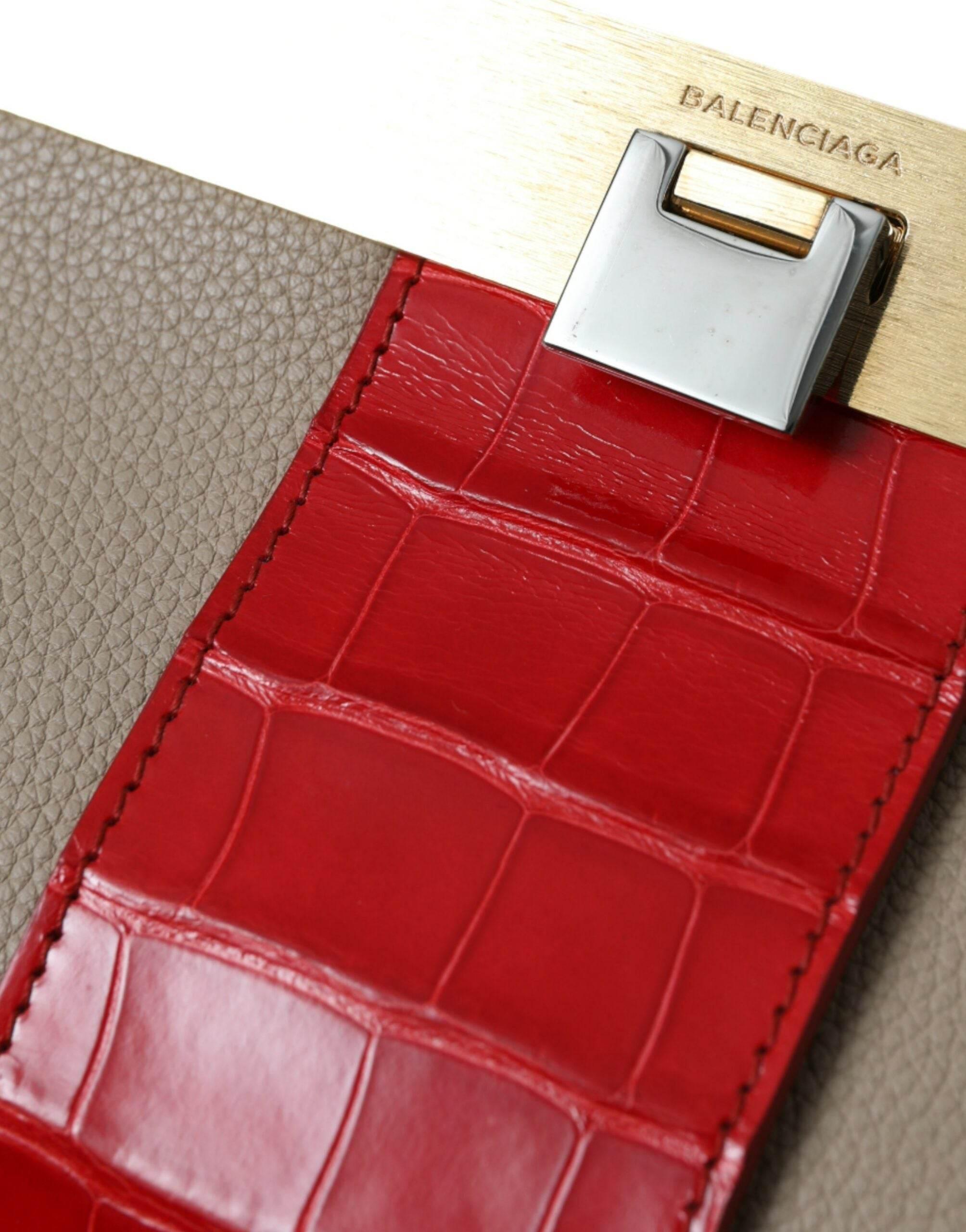 Balenciaga Two Tone Exotic Leather Clutch - Hilstor