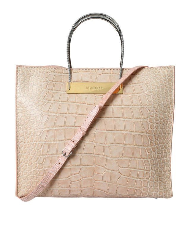 Balenciaga Alligator Leather Chic Pink Tote Bag - Hilstor