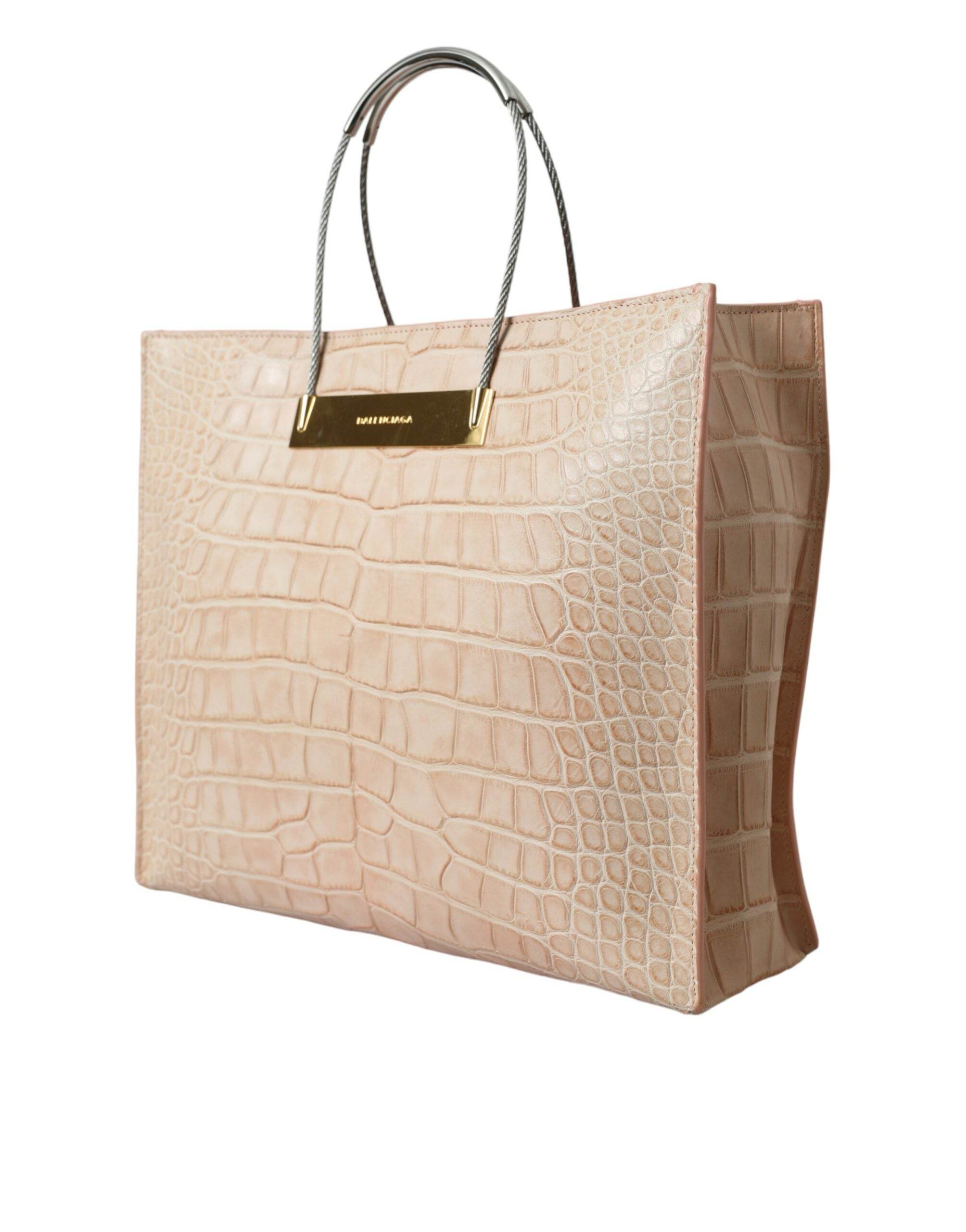 Balenciaga Alligator Leather Chic Pink Tote Bag - Hilstor