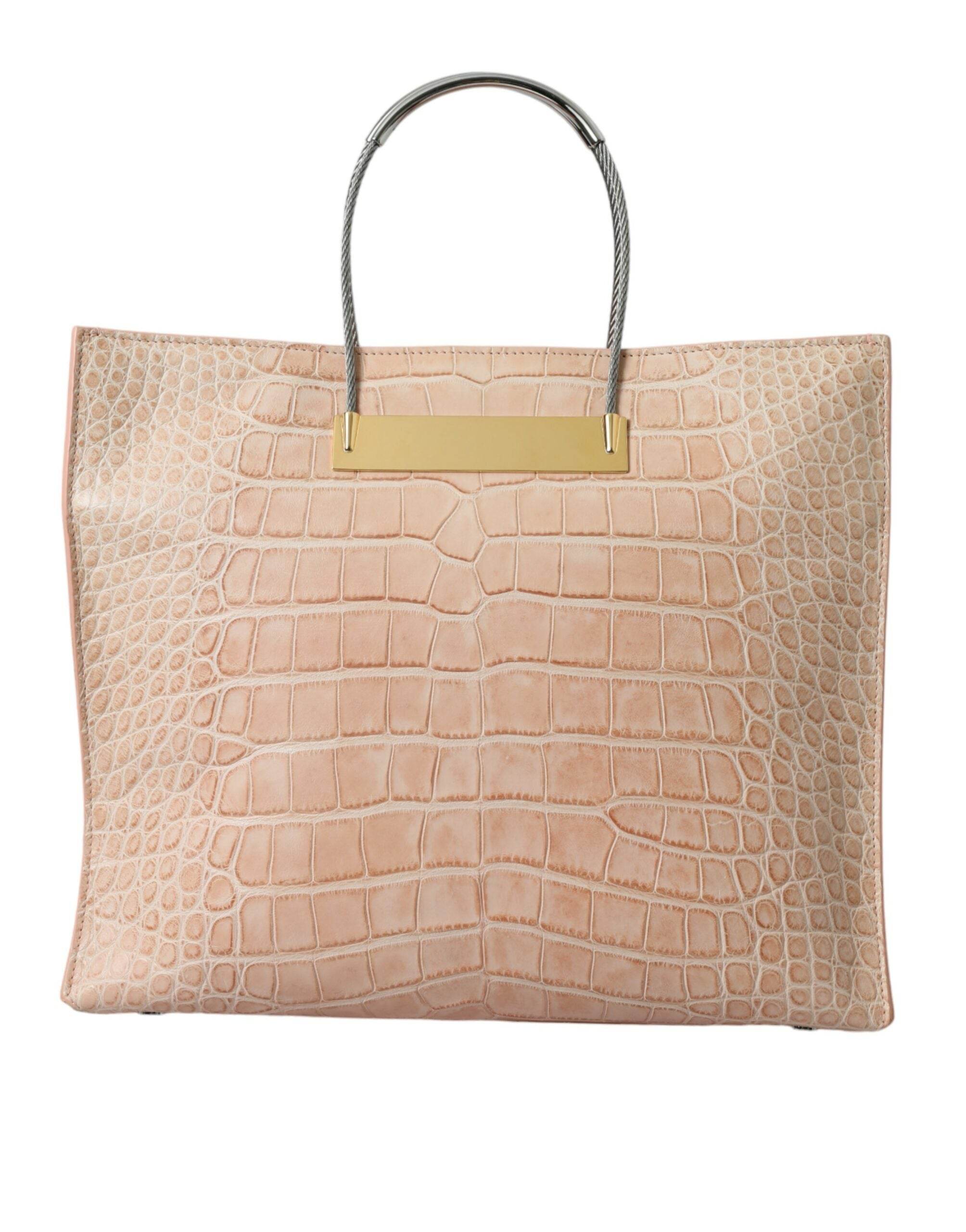 Balenciaga Alligator Leather Chic Pink Tote Bag - Hilstor