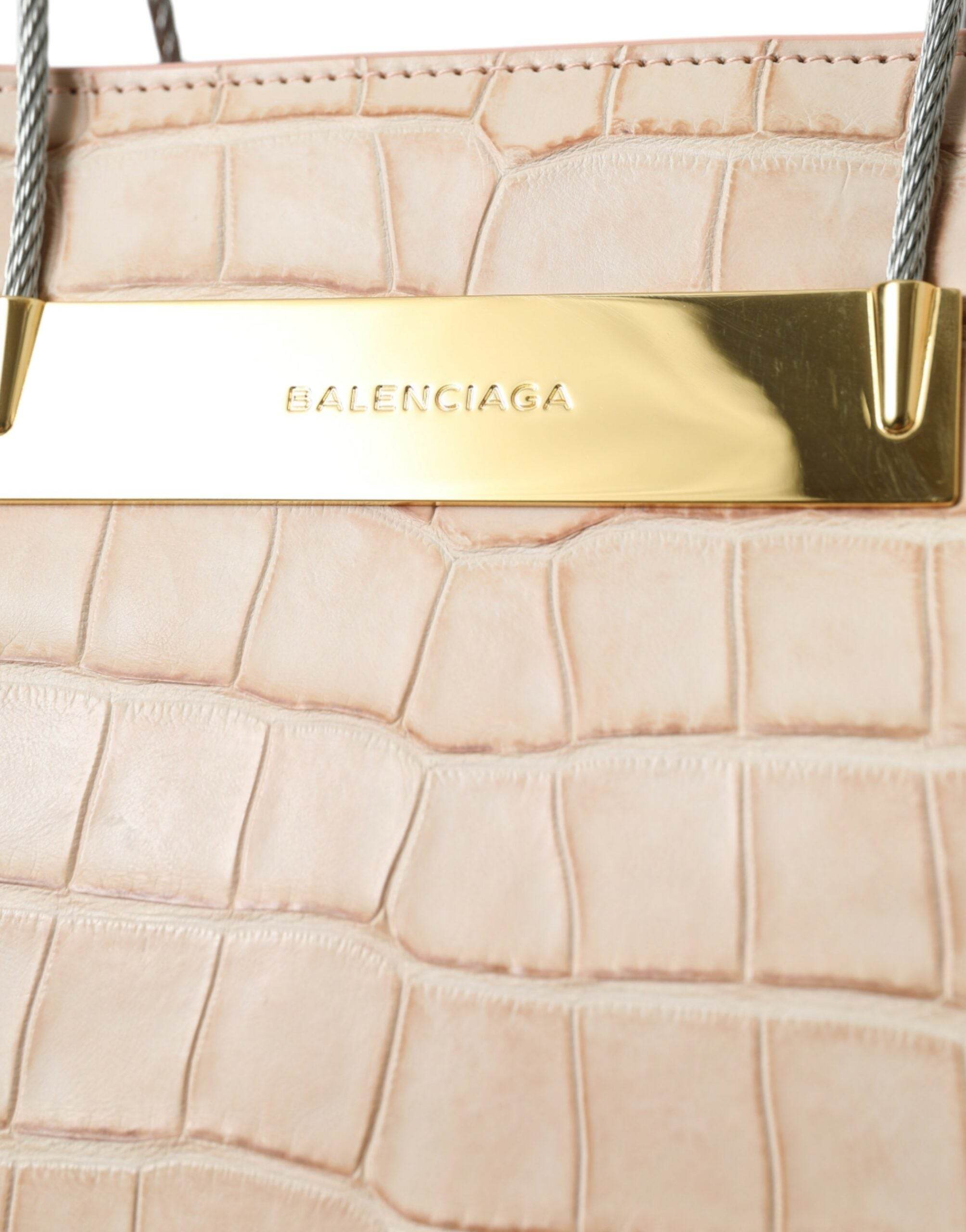Balenciaga Alligator Leather Chic Pink Tote Bag - Hilstor