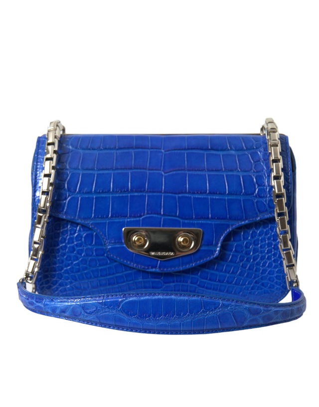 Balenciaga Alligator Skin Mini Shoulder Bag - Elegant Blue - Hilstor