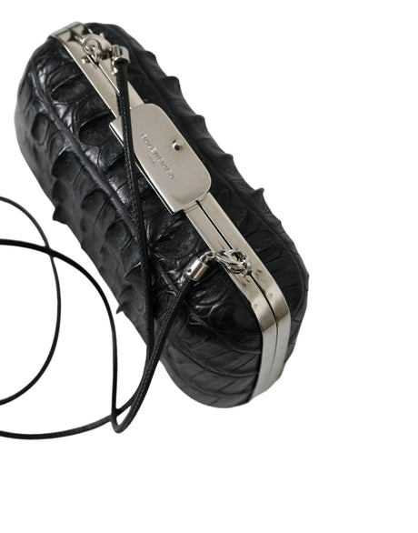 Balenciaga Elegant Crocodile Leather Evening Clutch - Hilstor