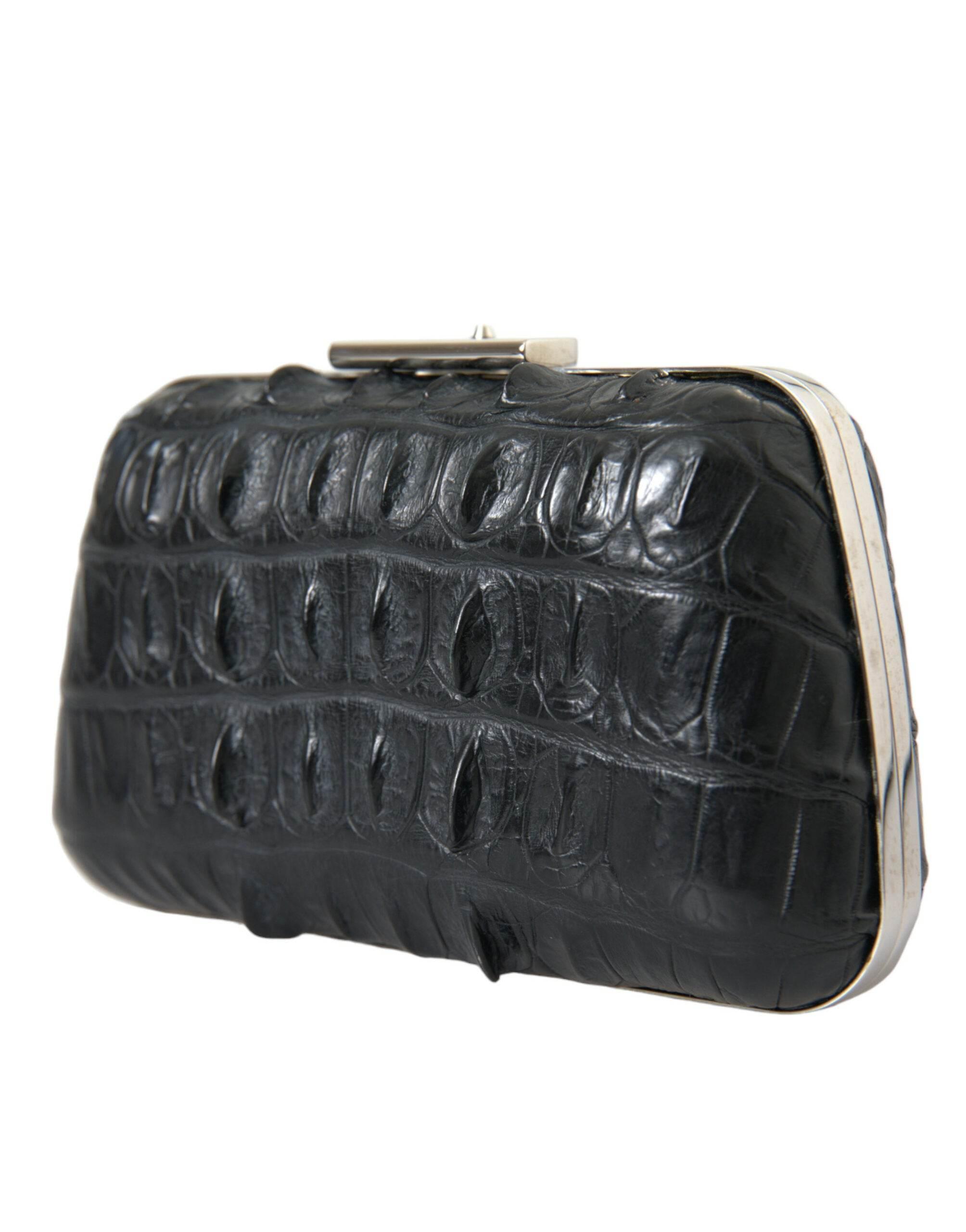Balenciaga Elegant Crocodile Leather Evening Clutch - Hilstor