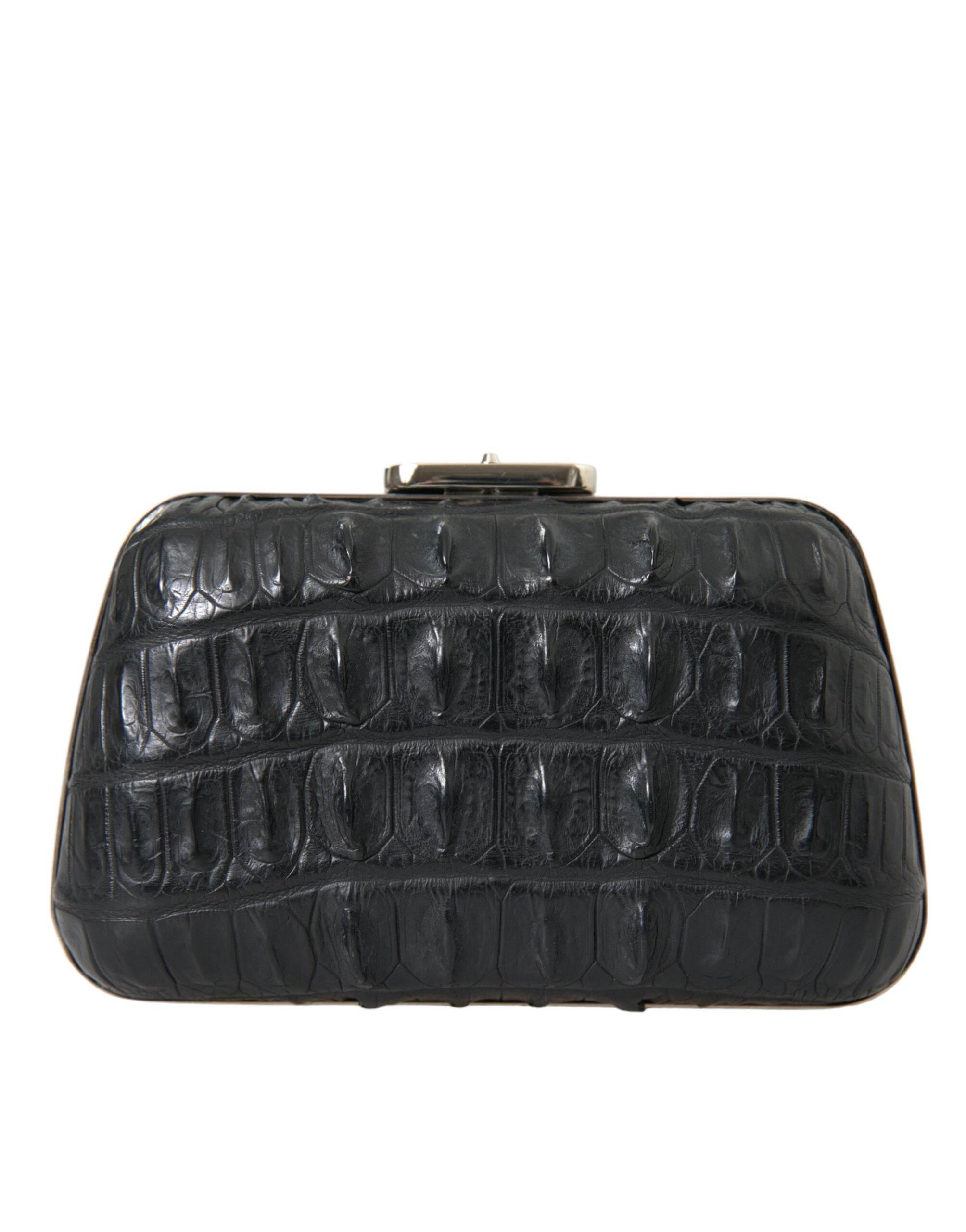 Balenciaga Elegant Crocodile Leather Evening Clutch - Hilstor