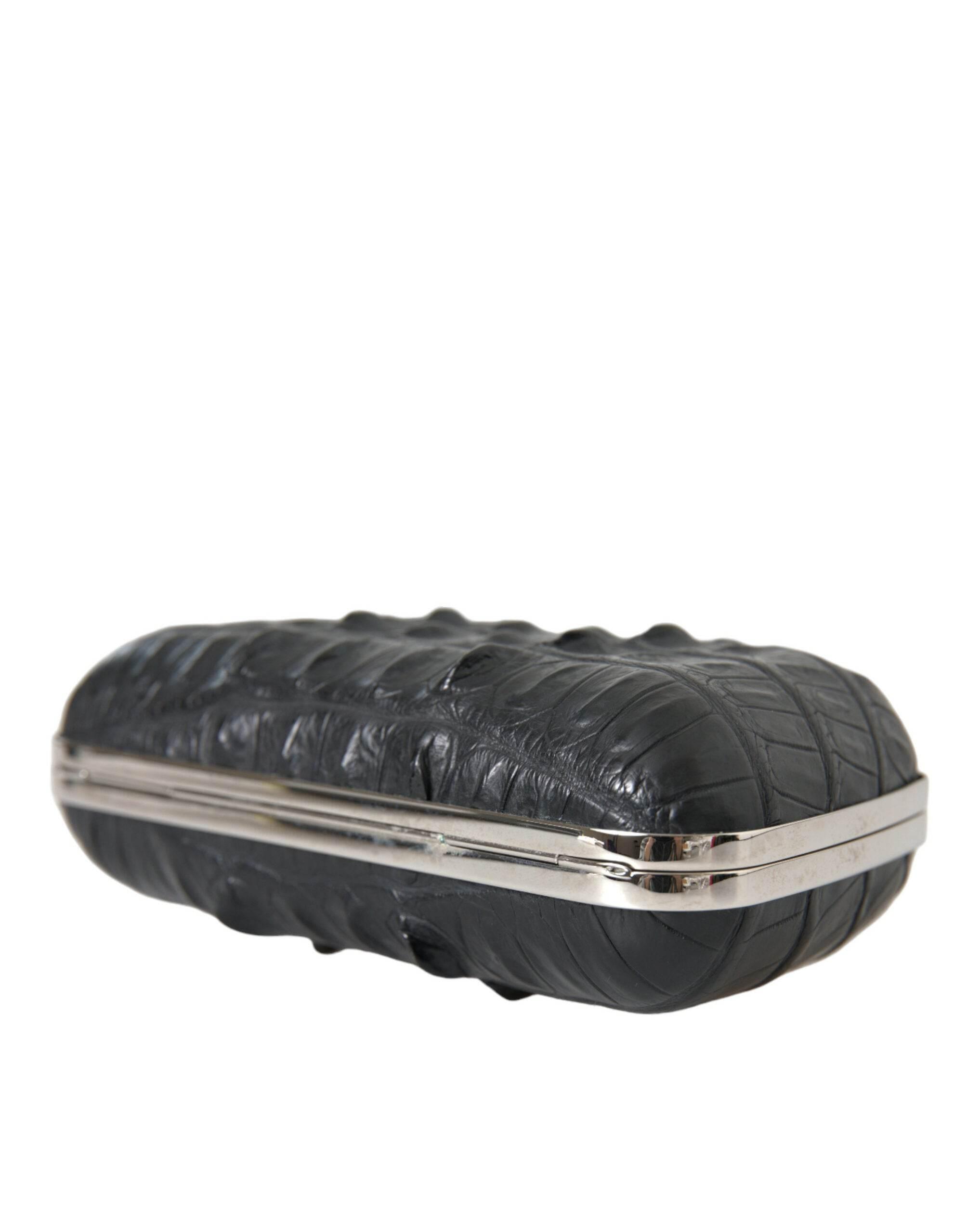 Balenciaga Elegant Crocodile Leather Evening Clutch - Hilstor