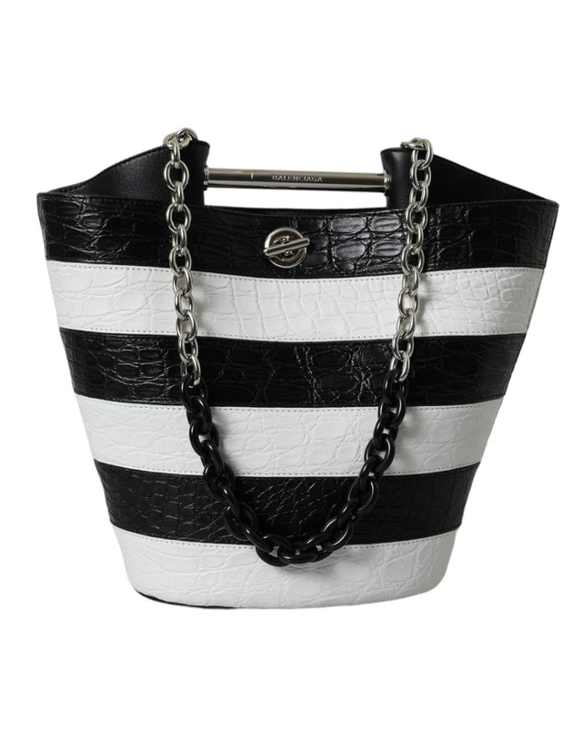 Balenciaga Chic Crocodile Leather Maxi Bucket Bag - Hilstor