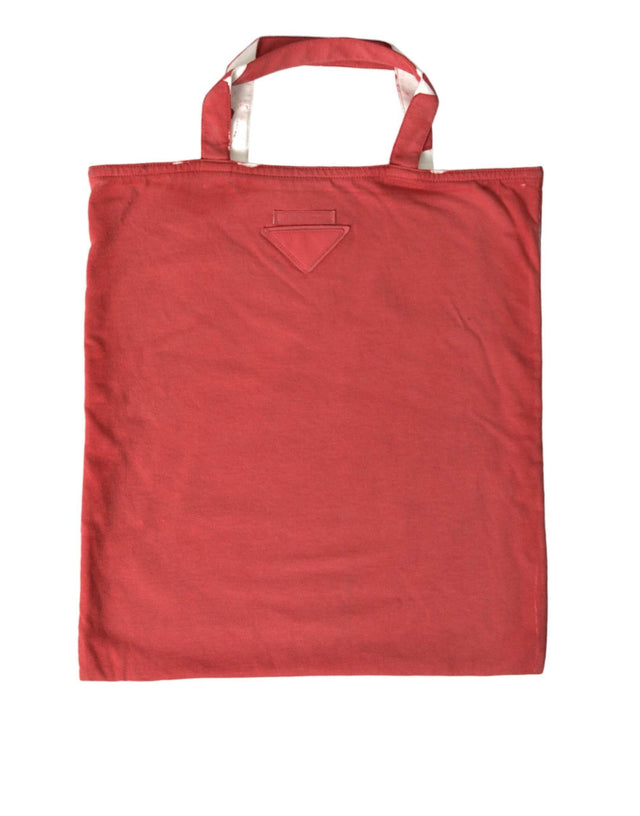 Prada Chic Red and White Fabric Tote Bag - Hilstor