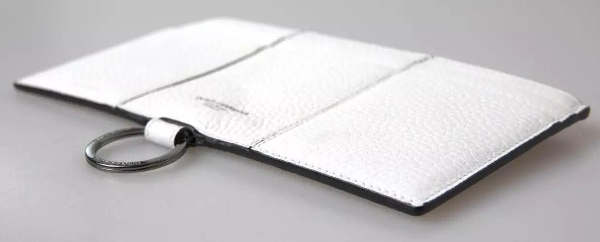 Dolce & Gabbana Elegant White Leather Crossbody Cardholder - Hilstor