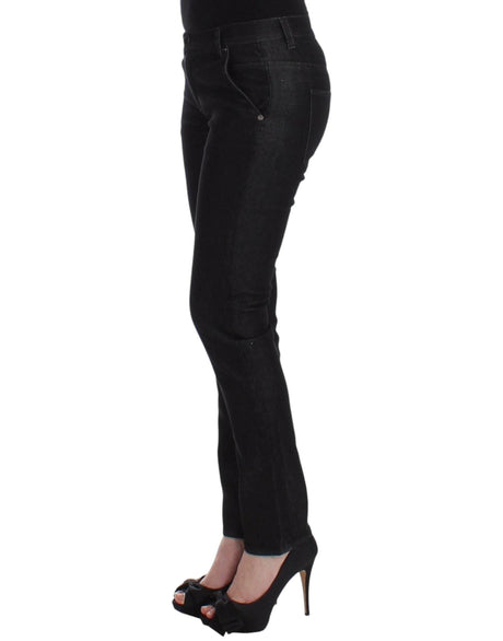Ermanno Scervino Black Slim Jeans Denim Pants Skinny Leg Stretch - Hilstor