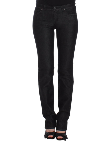 Ermanno Scervino Black Slim Jeans Denim Pants Skinny Leg Stretch - Hilstor